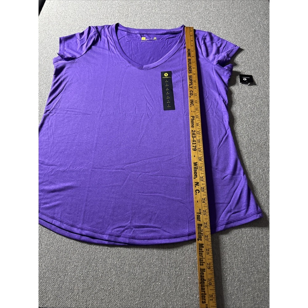 Xersion Womens Pullover T-Shirt V-Neck Purple Size Slim Fit Extra Large Workout - Picture 5 of 7